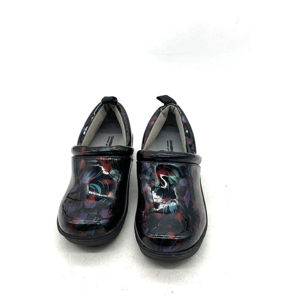 NWOT Giani Bernini Comfort Trek Black Floral Patent Clog Women's Size 5.5M - Picture 2 of 5